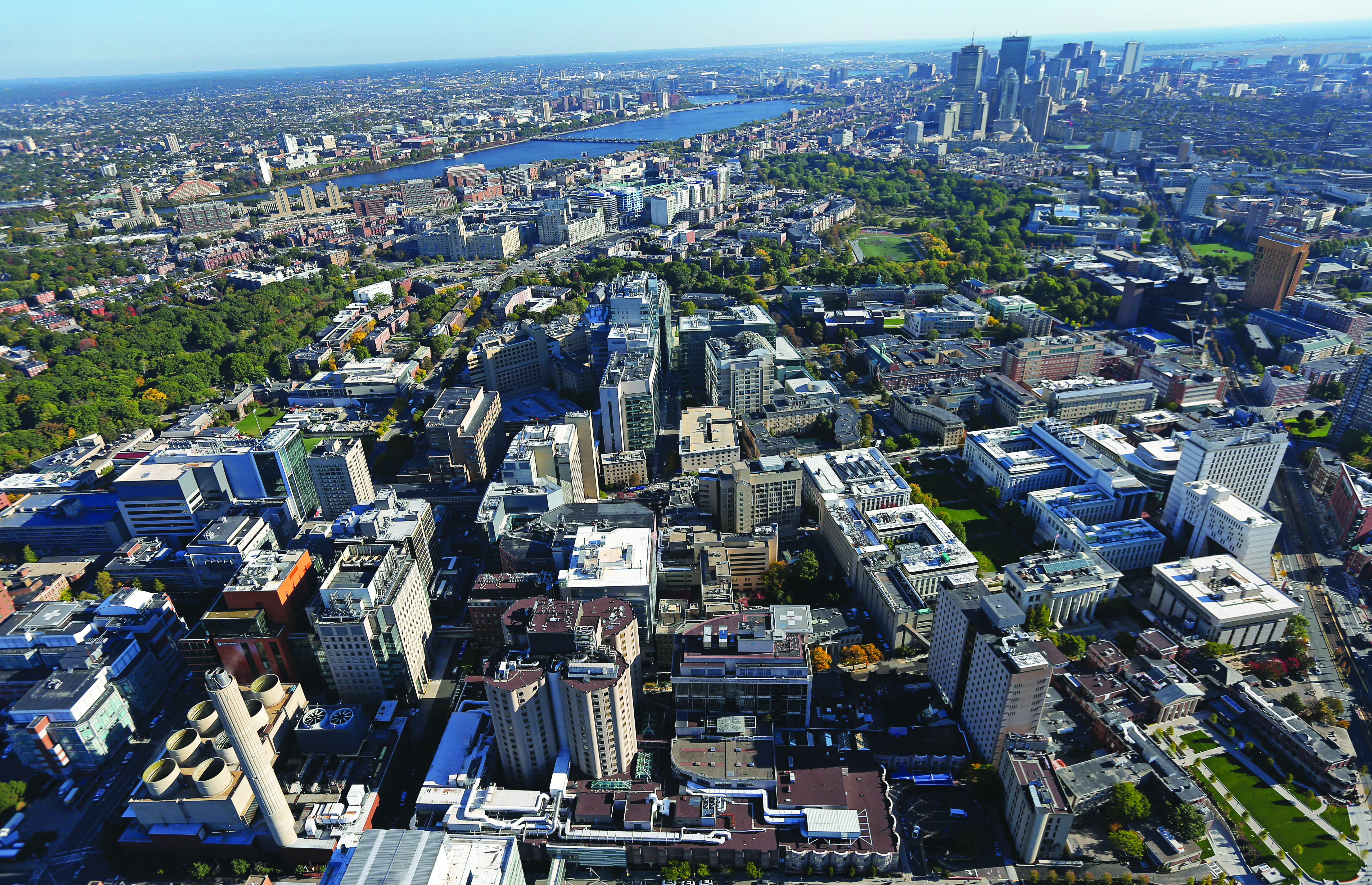 Roxbury está a menos de un kilómetro del Área Médica de Longwood, donde un grupo de instituciones afiliadas al sistema de salud, entre ellas la Facultad de Medicina de Harvard, conforman un importante centro de empleo. (Fotografía del Boston Globe vía Getty Images)