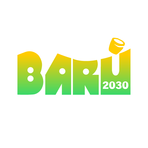 El logo de Barú 2030 recoge varios elementos que lo conectan con la comunidad: colores, tambores y palmeras.  
