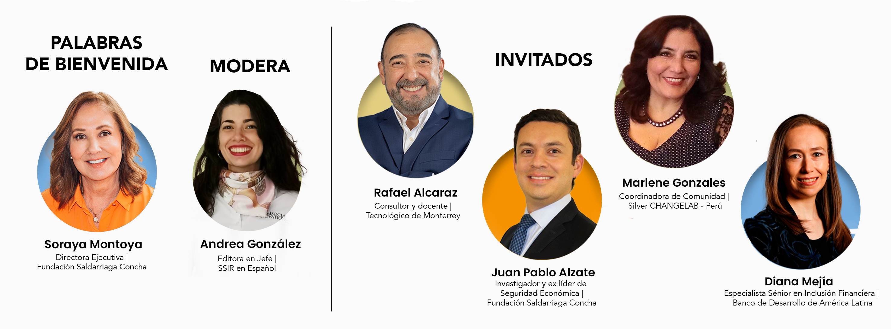 ponentes soraya montoya andrea gonzalez rafael alcaraz juan pablo alzate diana mejia y marlene gonzales